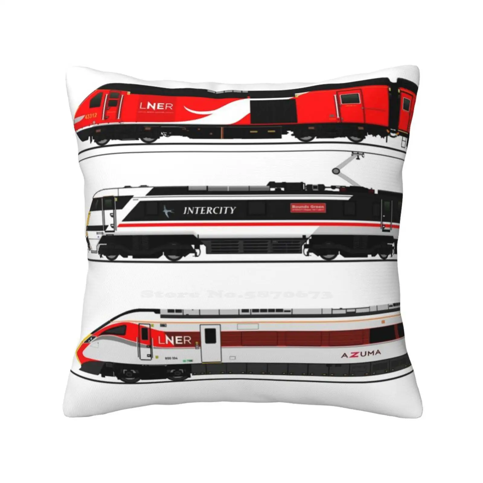 Lner Locomotives Soft Comfortable Pillowcase Lner Hst Class 43 Class 91 Class 800 Azuma Intercity 125 Intercity 225 British