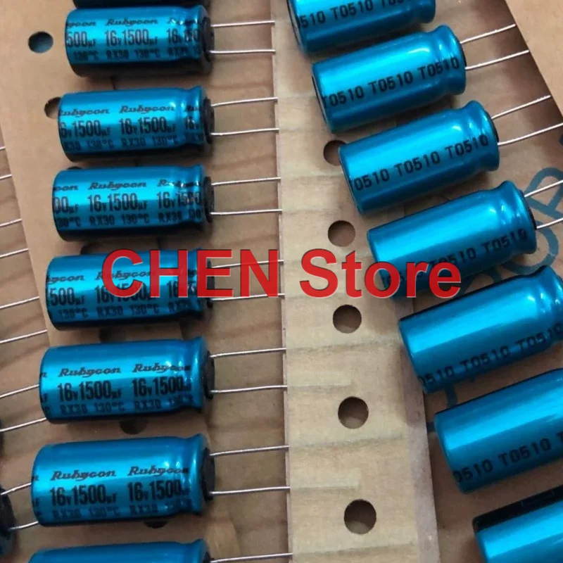 

10PCS/50PCS original Rubycon RX30 1500UF 16V 10X20MM 130C electrolytic capacitor 16V1500UF free shipping