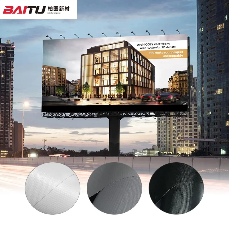 280G Glossy Waterproof Outdoor Advertising Fabric-Light Cloth Floor Stand Background Board with Custom Logo