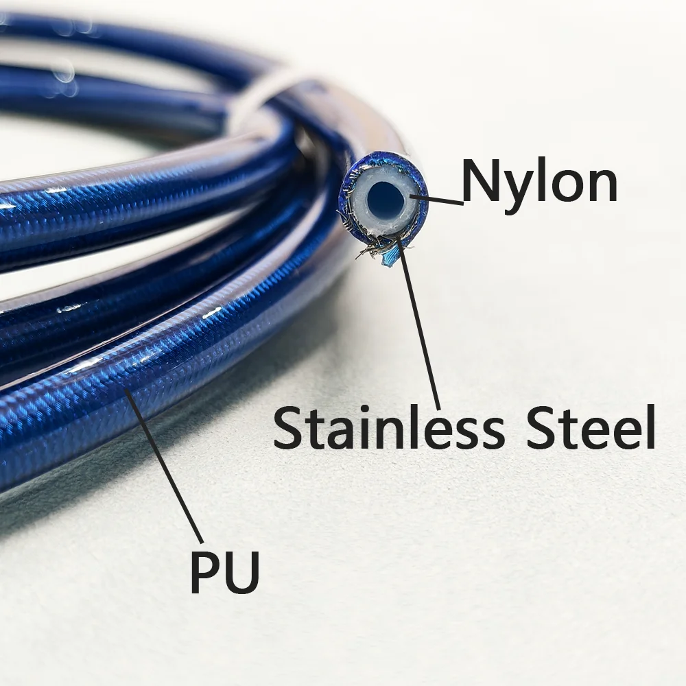Blue 30-300cm MotorcycleBrake Hose Hydraulic  Line Cable M10 0°-28°-90° Banjo Kawasaki Yamaha Pipe Line Braided oil Hose