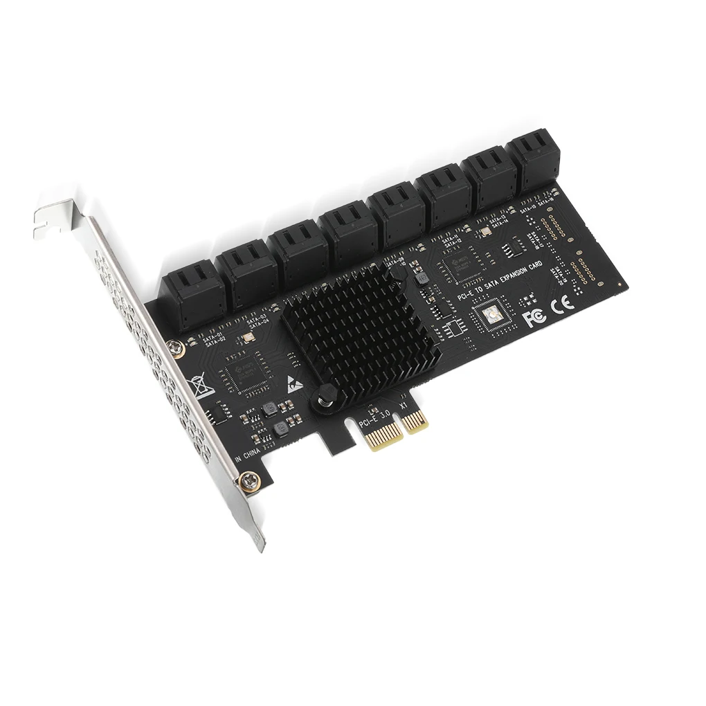 PCI-E to SATA 3.0 Expansion Card PCI-Express Extender for 6G SATA Hard Disk Drive Computer Accessory, SA3116J, 16 Ports