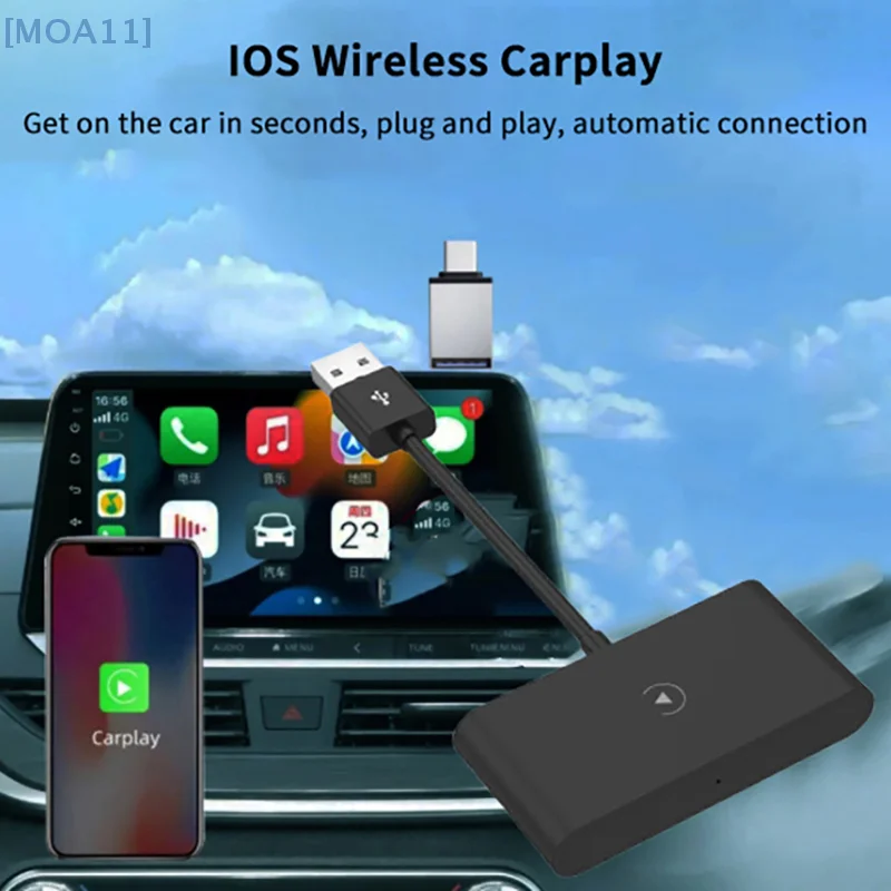 

Wireless CarPlay Adapter For Android IOS Convert Wired CarPlay To Wireless Dongle Plug Paly USB/Type-C Auto Car Adapter