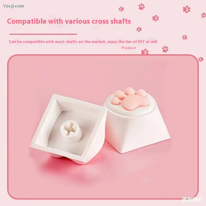 جديد لطيف القط مخلب قبعات لوحة المفاتيح لينة سيليكون لوحة المفاتيح الميكانيكية كيكابس العالمي مقاومة للاهتراء ملحقات مكتب الكمبيوتر