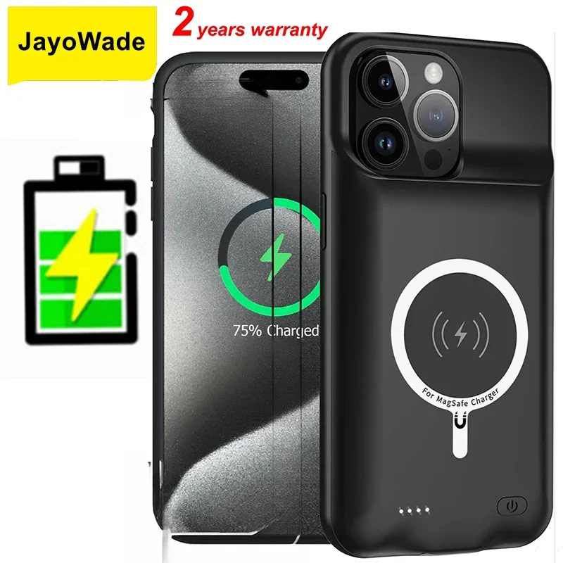 10000mah Magnetic Wireless Battery Charger Case for iPhone 15 Pro Max Power Case For Magsafe Charging Cover Power Bank Battery