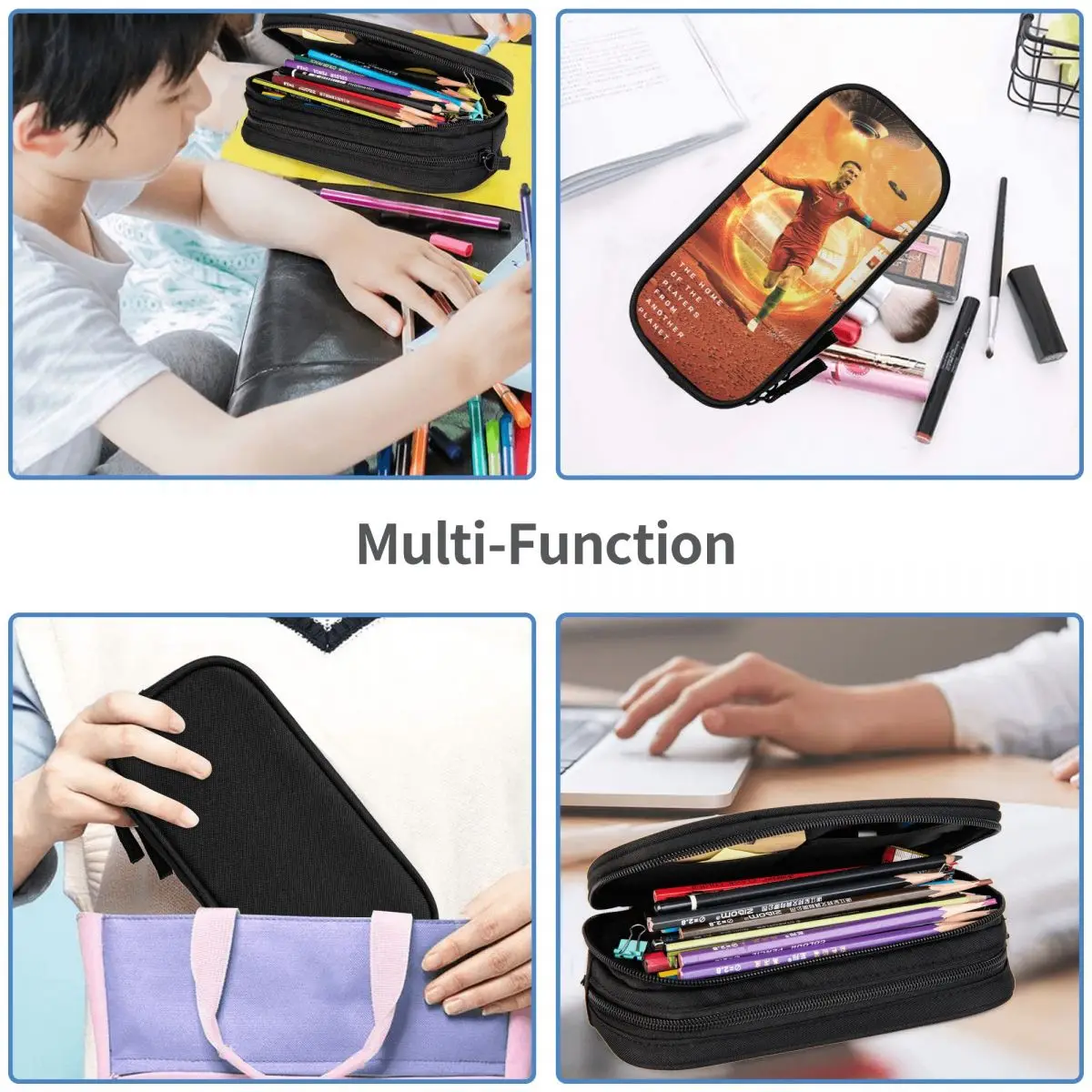 Creative CR7 Cristiano Ronaldos Pencil Cases Pencilcases Pen for Girl Boy Big Capacity Bag Office Zipper Stationery