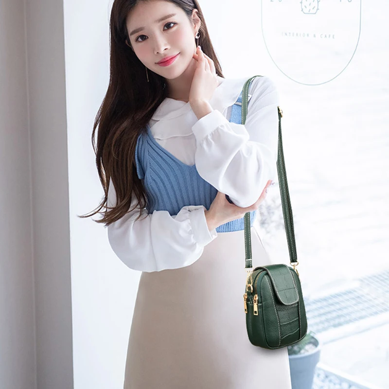 Vintage Small Crossbody Bag Women Alligator PU Messenger Bags Small Double-layer Handbag Shopping Lady Purse Phone bag Bolso sac