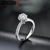 Hot Luxury Crystal 925 Sterling Silver Diamond Ring For Woman Beautiful Moissanite Ring Fashion Noble Wedding Party Jewelry
