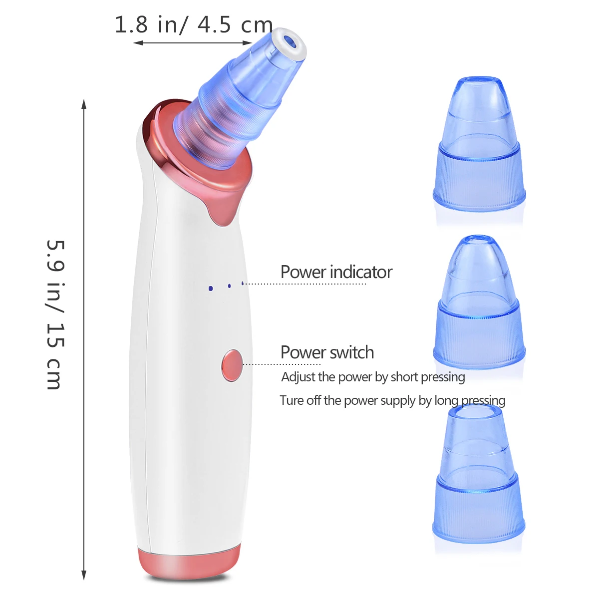 

Electric Suction Device with 5 Probes for Nose Cleaning Extractor Rechargeable Portable Skin Care Tool