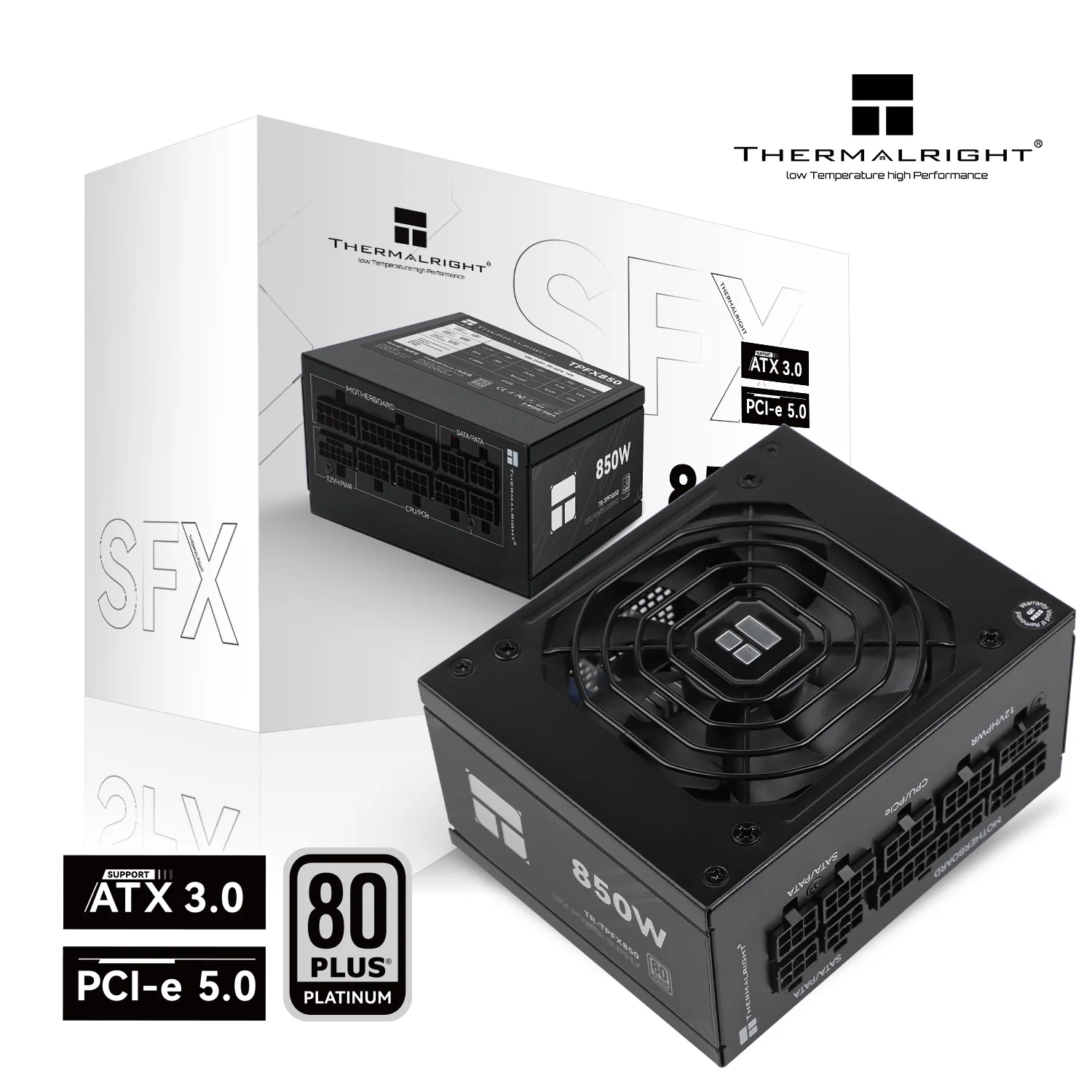 Catu Daya Sasis Modul Penuh Merek Thermalright TR-TPFX1000 Platinum, Catu Daya 100-240V/ATX3.0/PCI-E 5.0 Antarmuka 12VHPWR