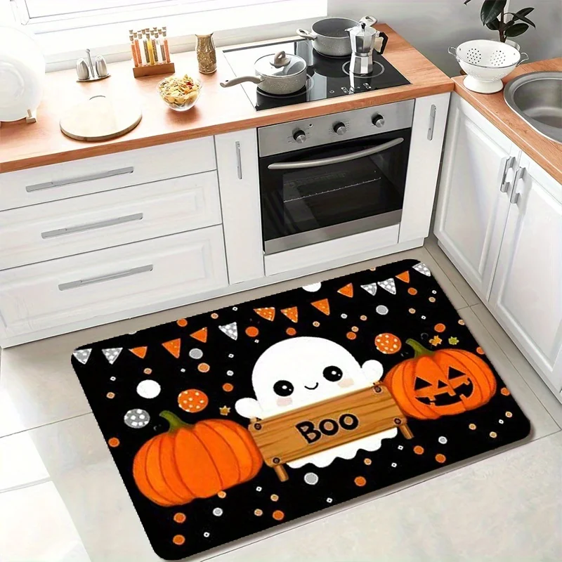 Dental Welcome Doormat, Tooth Icon Print Entry Mat, Black White Stripe Front Door Decor Rug