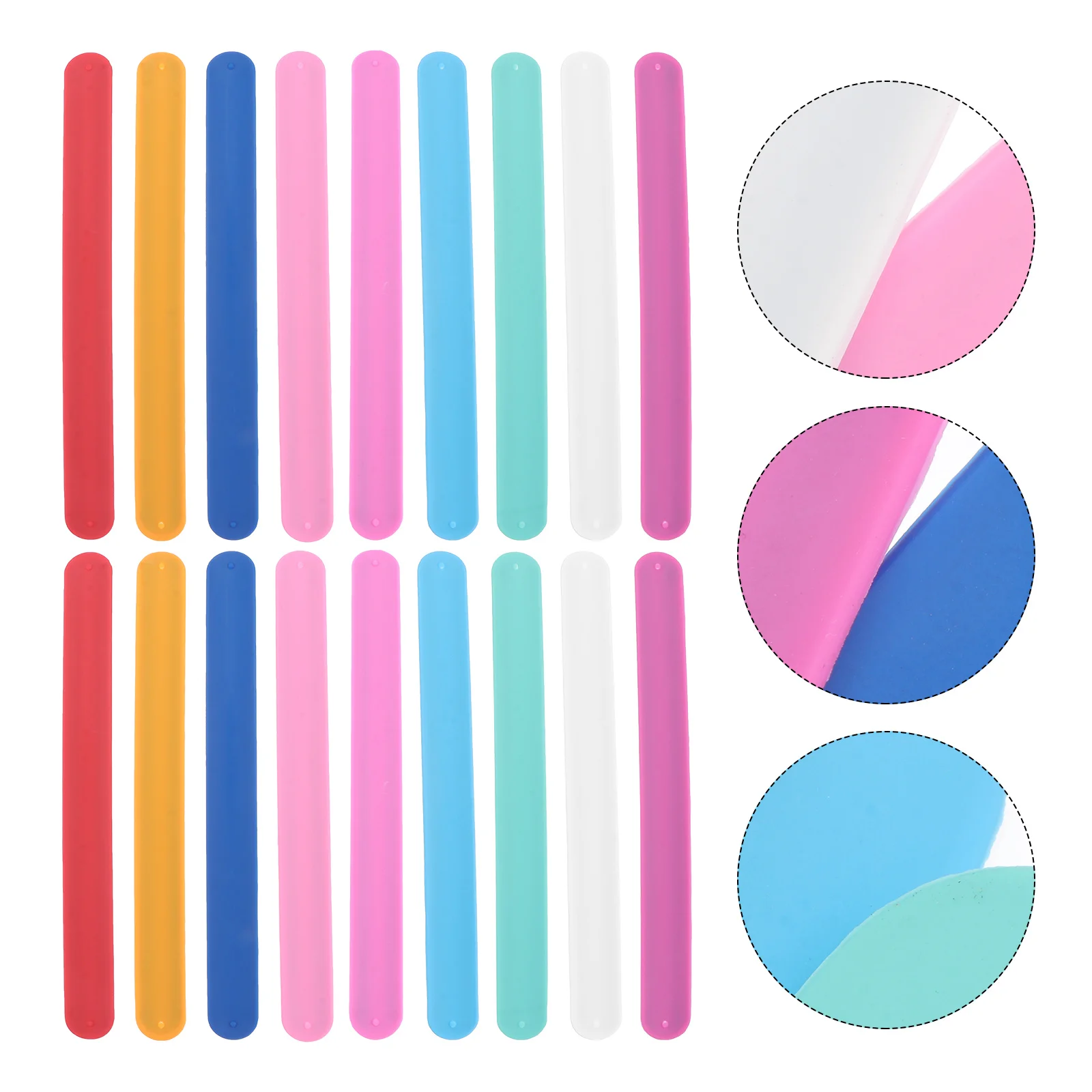 

18 pcs Slap Bracelet For Kids Boys Girls Multiple Colors Silica Gel Safe Party Favors Birthday Gift Role Play Pretend Play
