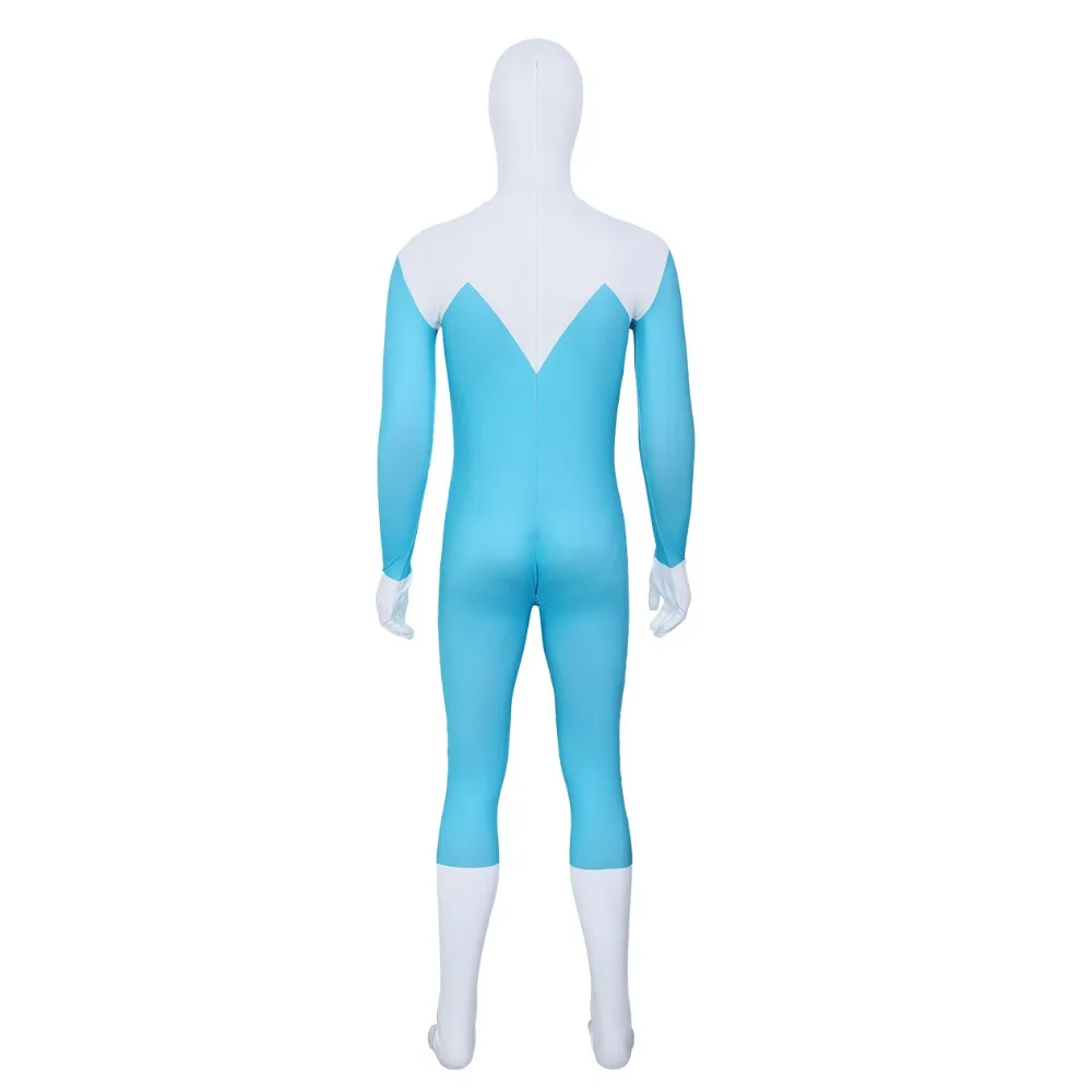애니메이션 Frozone Lucius 최고의 코스프레 의상 블루 화이트 점프 슈트 할로윈 파티 어린이 성인 바디 슈트 Catsuit Boys Zentai Suit New