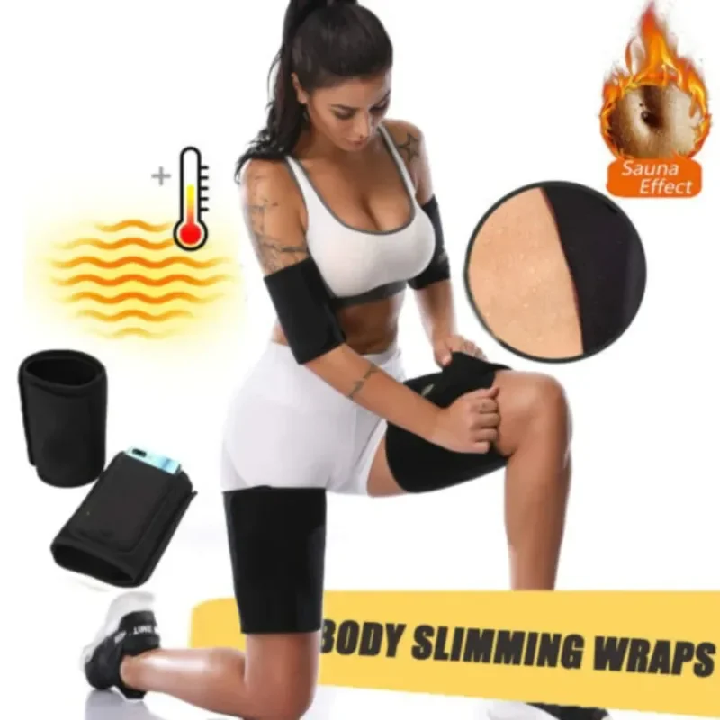 2 PCS Legwarmers Sauna Sweat Thigh Calories off Warmer Slender Slimming Legs Fat Burner Thermo Neoprene Compress Support Belt