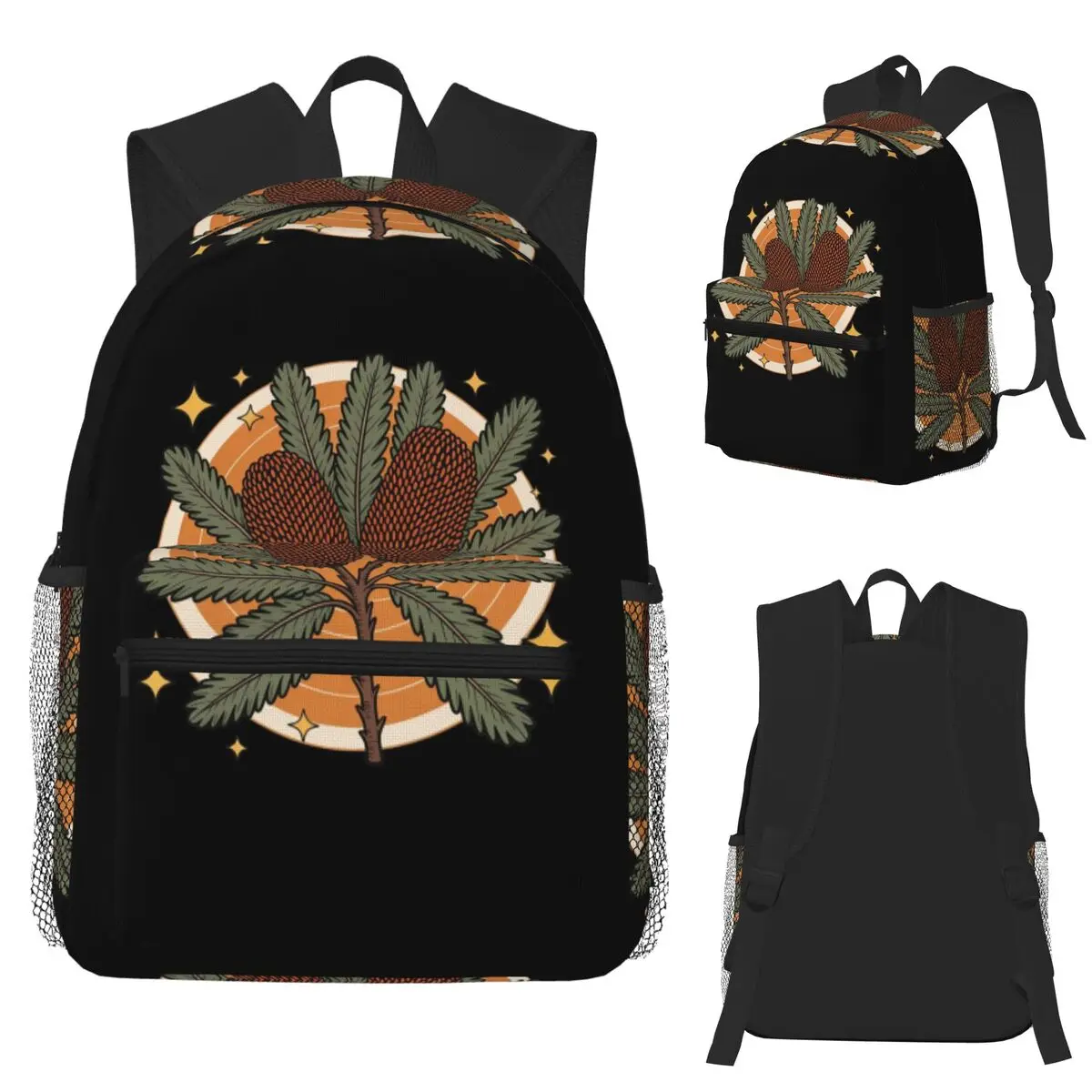 

Bull Banksia Botanical Miracle Student Backpack School Bag Hiking Travel Daypack for Boys Girls Fashion Bookbag Shoulder Bags