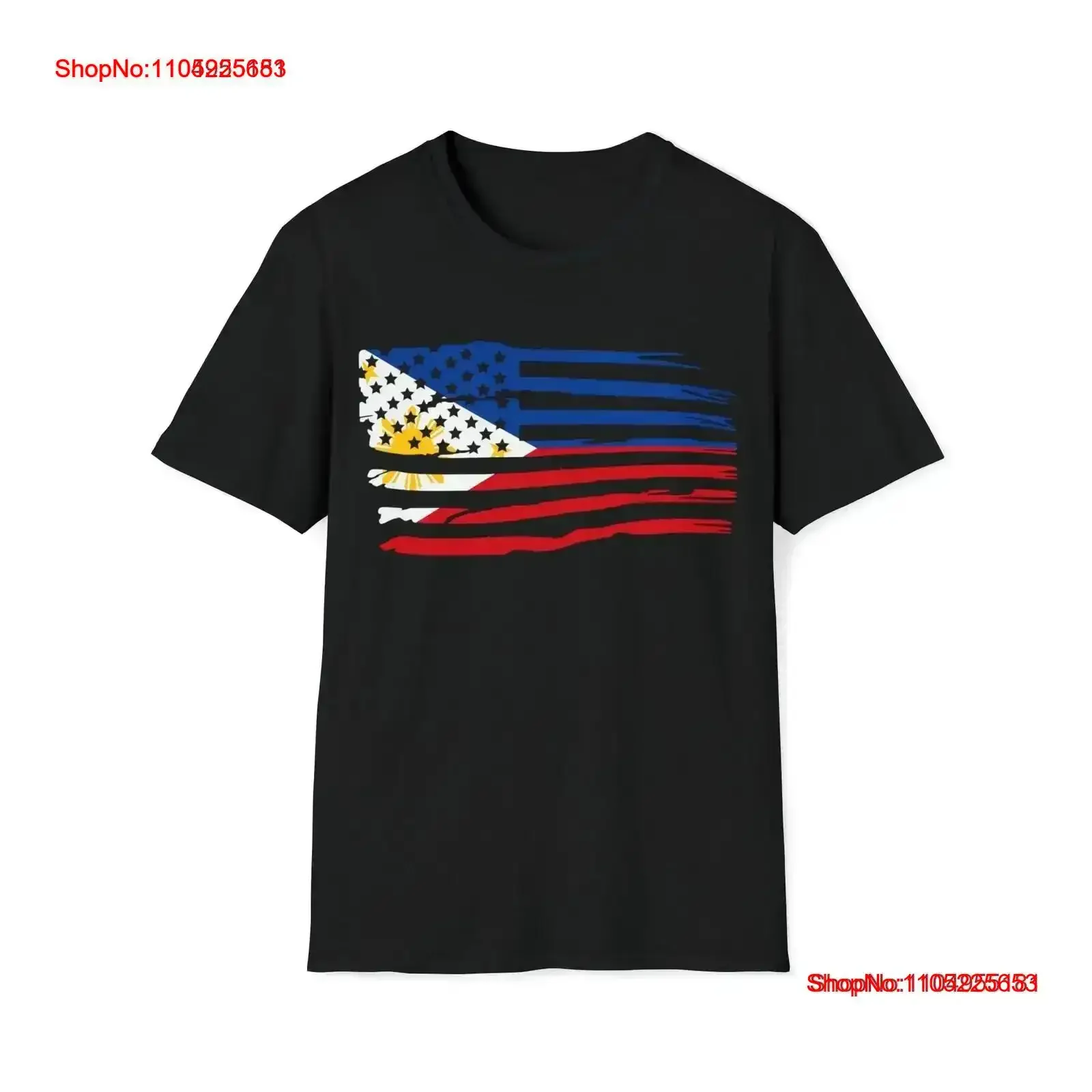 

Vintage Philippines USA Flag Filipino American T Shirt FilAm Pinoy Pride Washed graphic fashion homme Slightly vintage Washed