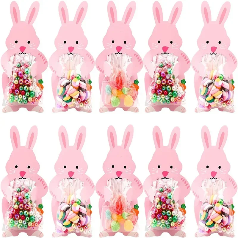 2025 Easter Cute Rabbit Greeting Card Candy Bag Bunny Easter Kids Kindergarten Classroom Exchange Card Candy Package Gift Prizes