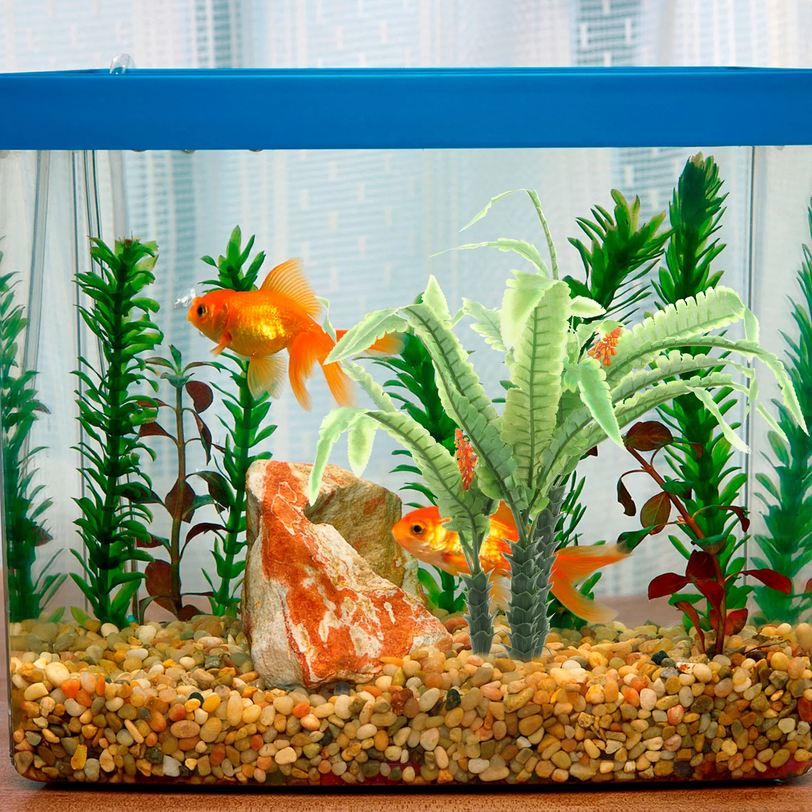 

Fish Tank Decor Simulated Coconut Tree Aquatic Plants Aquarium Bonsai Ornament Artificial Lifelike Greenery for Micro Landscape