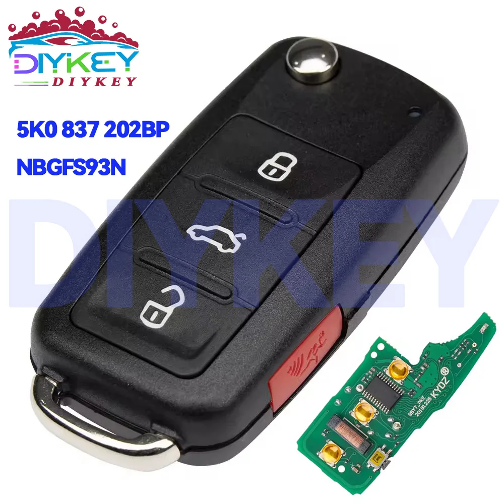 

DIYKEY дистанционный ключ от автомобиля без ключа для VW Volkswagen Passat Jetta Beetle Caddy 2017 2018 2019 5K0837202BP NBGFS93N 315 МГц MQB48 чип