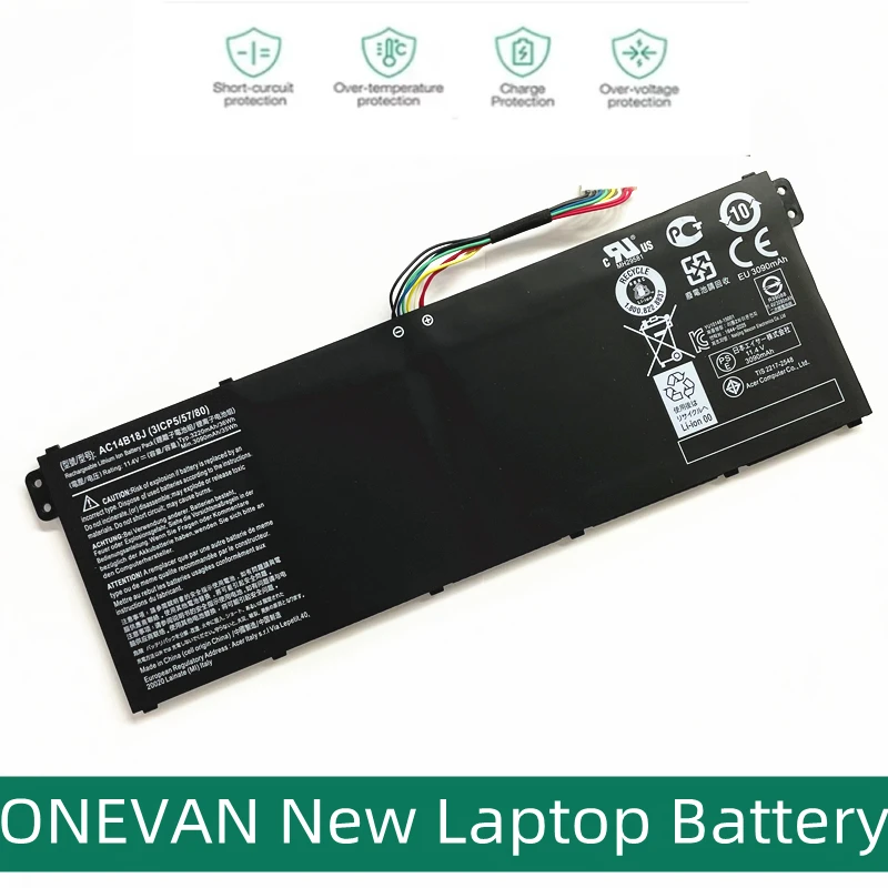 ONEVAN New AC14B18J AC14B13J Laptop Battery For Acer Aspire ES1-511 ES1-512 V3-111P CB3-531 311 TravelMate B115 B116 MS2394