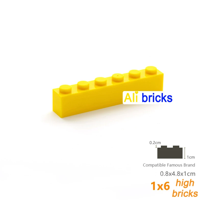 20pcs/lot Bulk Blocks Building Bricks Thick 1X6 Educational Assemblage Construction Toys for Children Size Compatible With 3009