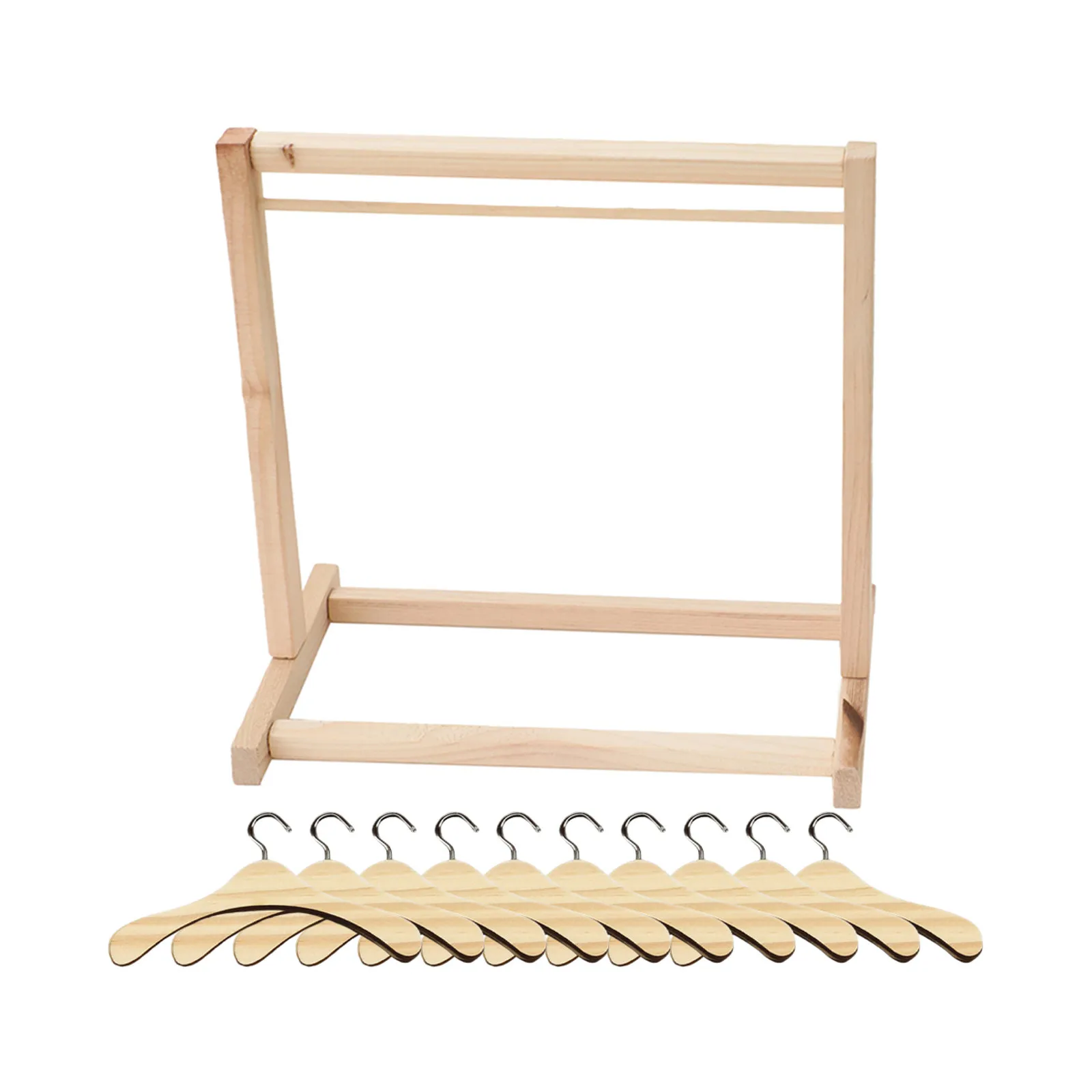

Набор из 1 комплекта больших устойчивых вешалок для одежды, деревянная металлическая стойка-органайзер для миниатюрного гардероба, для детской комнаты, школы, детского сада