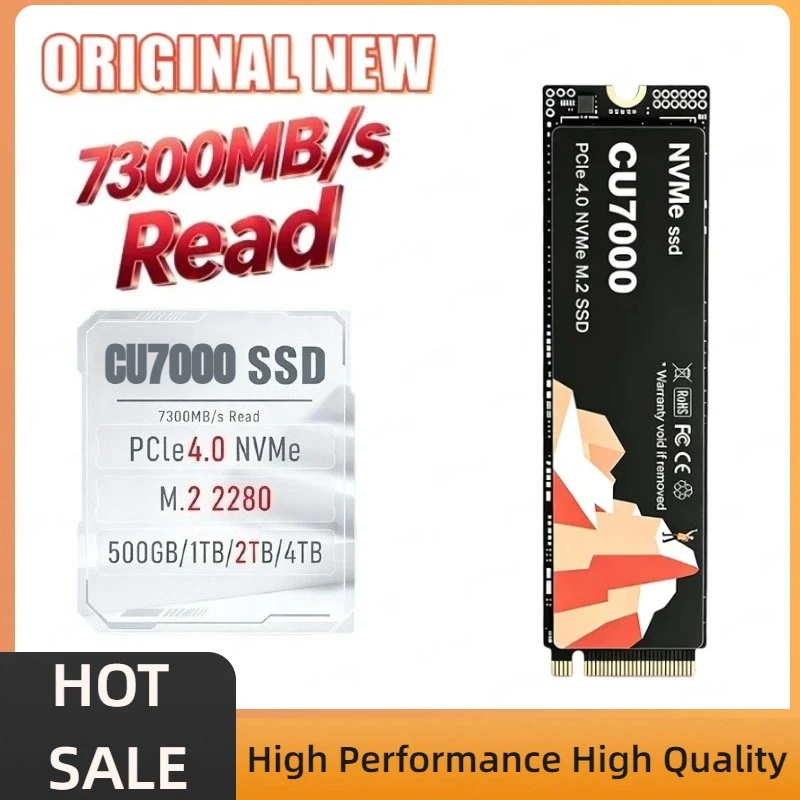 New High Speed CU7000 SSD M.2 NVMe Internal Solid State Drive 7300MB/s PCIe 4.0 Gaming Drive Works for Laptop Hard Disk