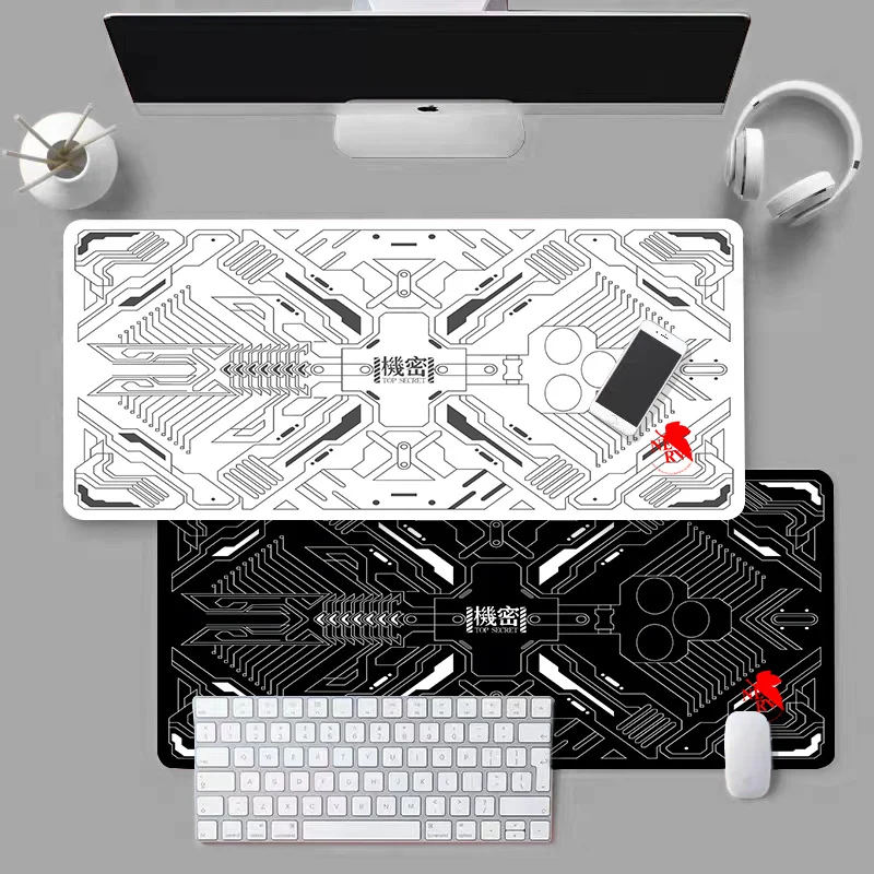

Cyberpunk Tech Circuit Board Extended Desk Pad Top Secret Large Gaming Tech Circuit Pattern Waterproof Smooth Surface Mouse Pad