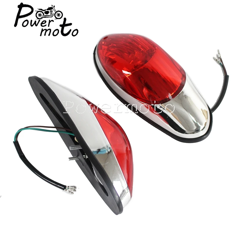 2PCs Motorcycle Tail Brake Stop Lamp Red Auxiliary Rear Light For Harley Honda Yamaha Suzuki Kawasaki Chopper Cruiser Cafe Racer