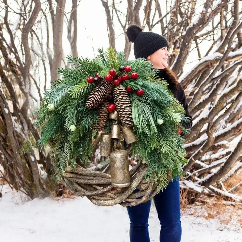 

Christmas Wreath Boho Style Garland Bell Rattan Wreath Door Hanging Other Christmas Decorations sublimation christmas ornaments
