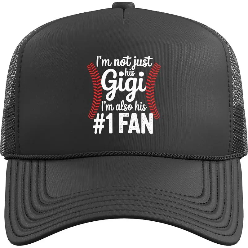Funny Baseball Gigi Art For Grandma Women Mom Baseball Gigi Trucker Hat With Adjustable Mesh Back