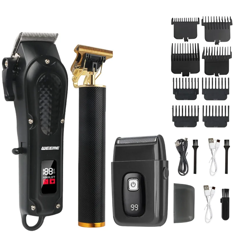 

2026 T9 Professional Mens Electric Hair Clipper Beard Trimmer Portable USB Fast Charging Hair Cutting Machine Kit Boyfriend Gift