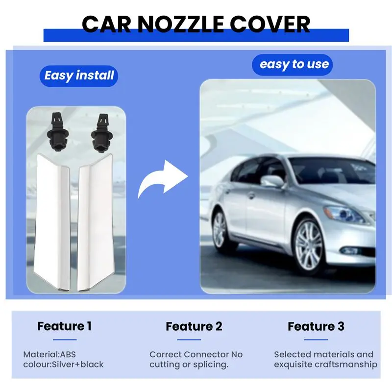A22F-Car Styling Headlight Washer Nozzle Cover For Lexus GS300 GS350 GS430 GS450H GS460 2006-2011 85208-30031 85207-30031 view 4