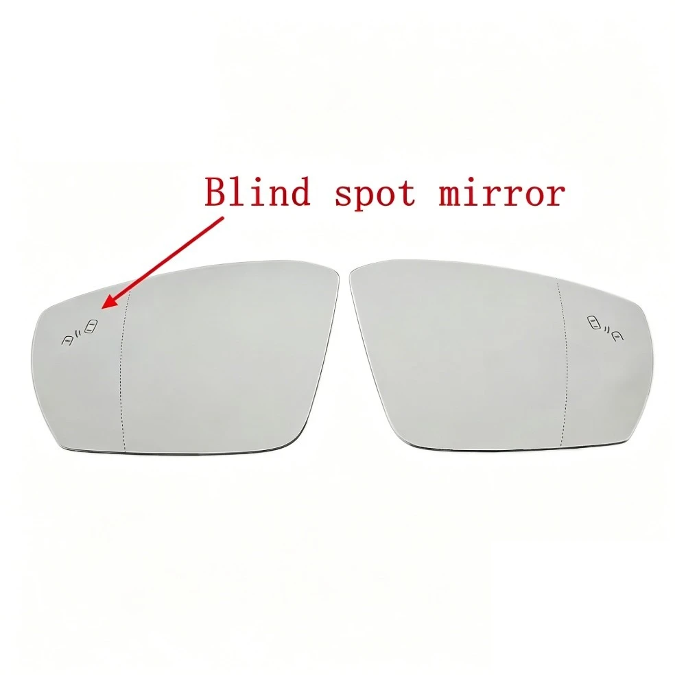 Car Wide Angle Heated Mirror Glass With Blind Spot For Skoda Octavia III 2012 -2020 / VW T-Roc T-Cross  2017 2018 2019