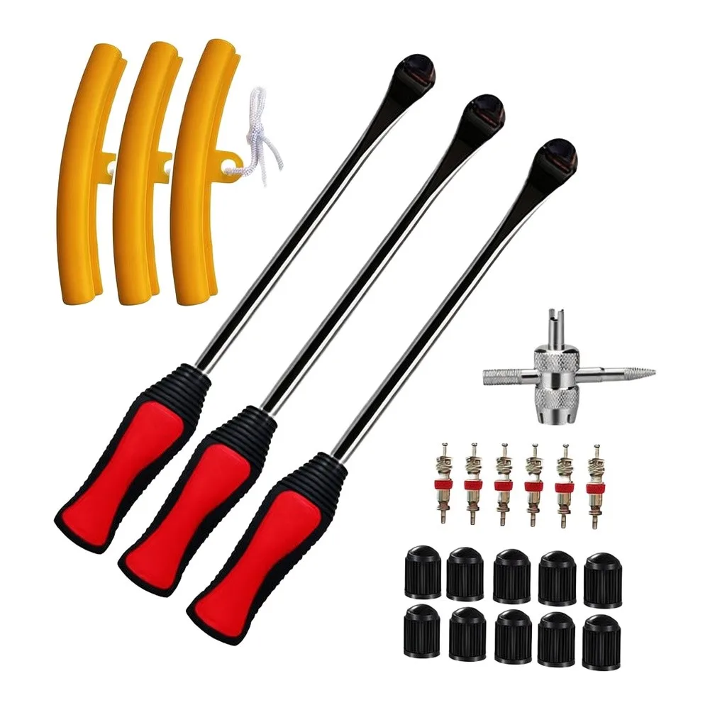 295mm Tire Spoon For Bike Tire Change Tool Tire Removal Tool Tire Changing Kit Valve Cores And Cap For Motorcycle LawnMower