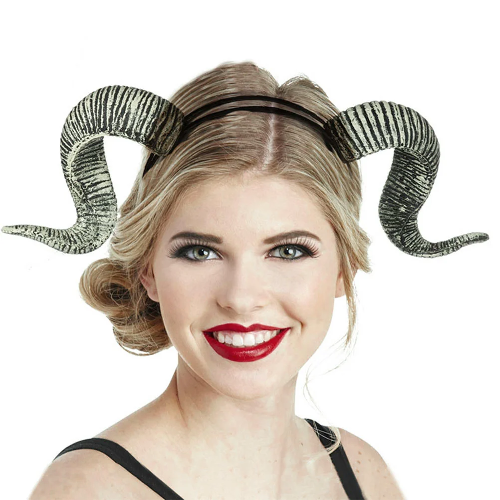 Diadema de Halloween, diademas de Ram, divertido tocado de Cosplay, aro de pelo de cuerno, accesorios de disfraz, disfraces