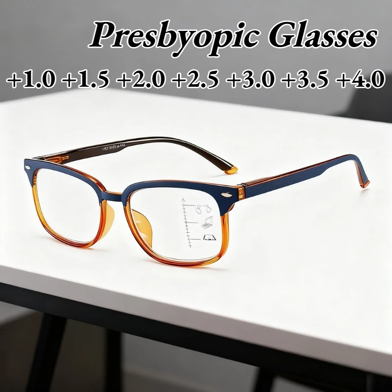

Classic Anti-Blue Light Progressive Multifocal Presbyopia Glasses Ultra-Lightweight Comfortable Reading Eyewear Unisex