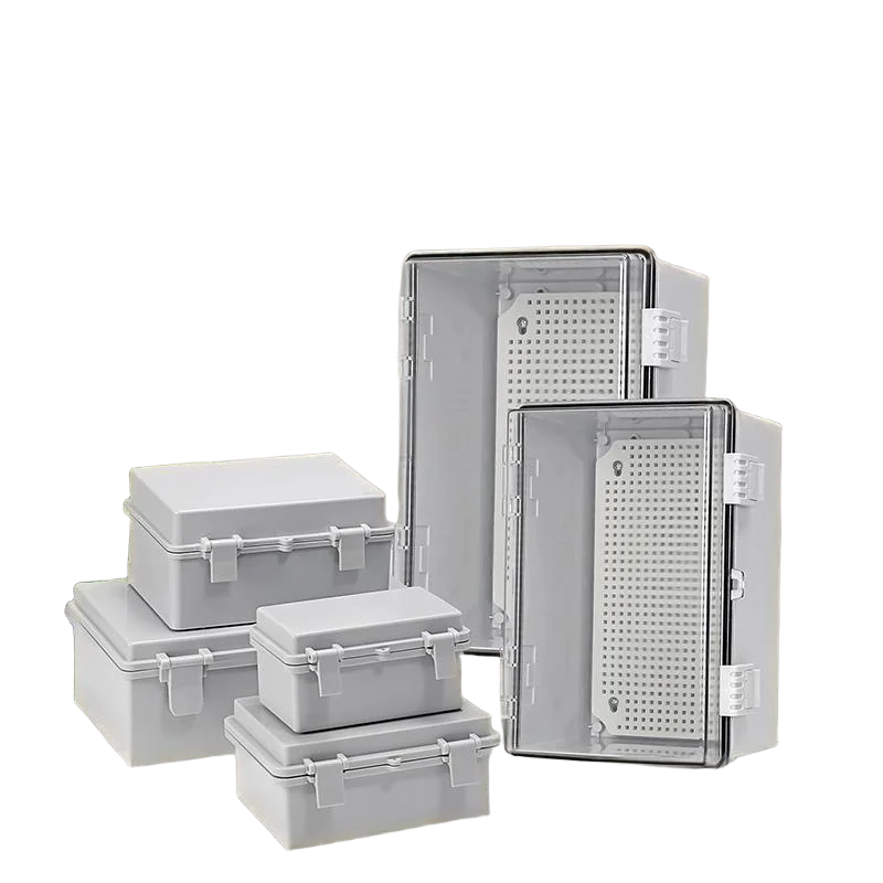 Waterproof IP66 Plastic Electronic Junction Box ABS PC Distribution Box with Hinge Buckle Outdoor Seal Power Case