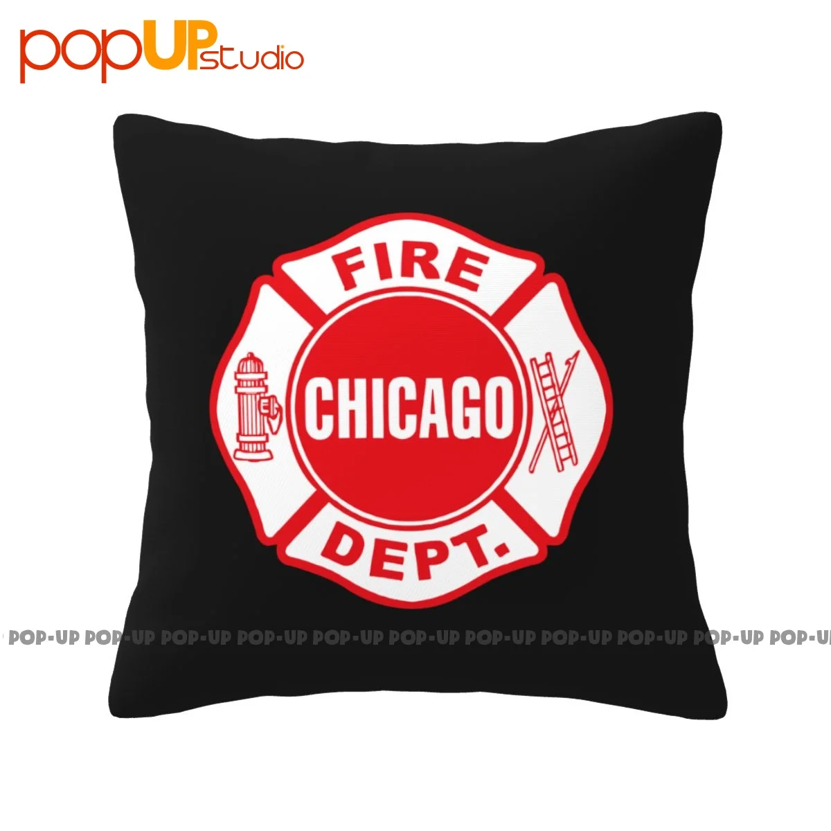 Square Chicago Firefighter Fire Department P-334 Pillowcase Throw Pillow Cover Printed Decoration Home Decorative