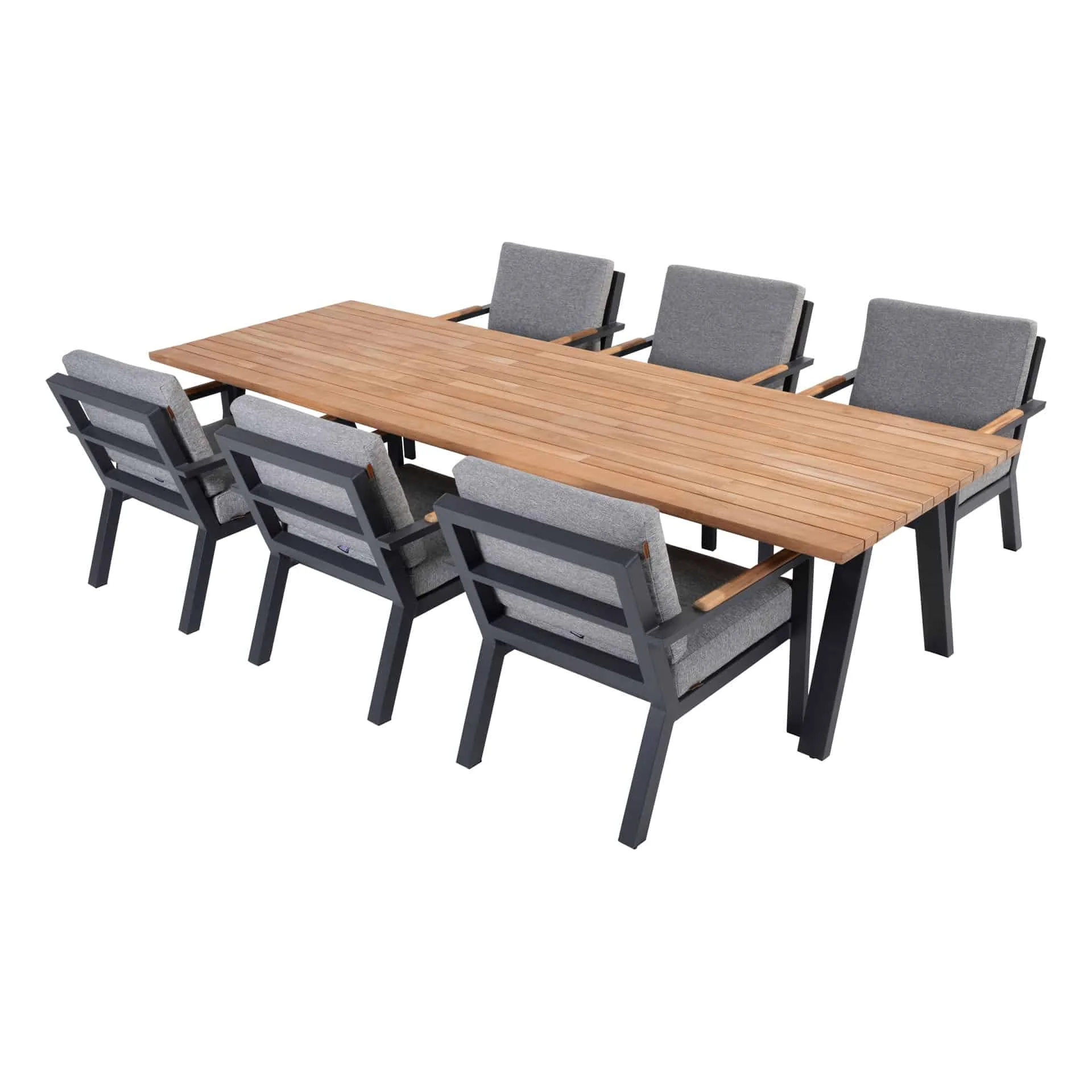 Hotel Aluminium Dining Set Outdoor Rope Chairs Furniture Patio Metal Table and Chairs Garden Luxury teak wood dining table