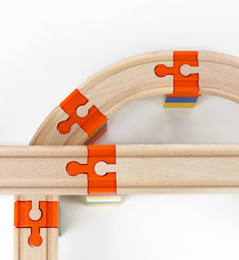 Alle Arten von Anschlüssen, Adaptern, Zugschienen-Zubehör aus Holz, universelle Kunststoff-Clips, passend für Holzschienenspielzeug der Marke – Detail 14