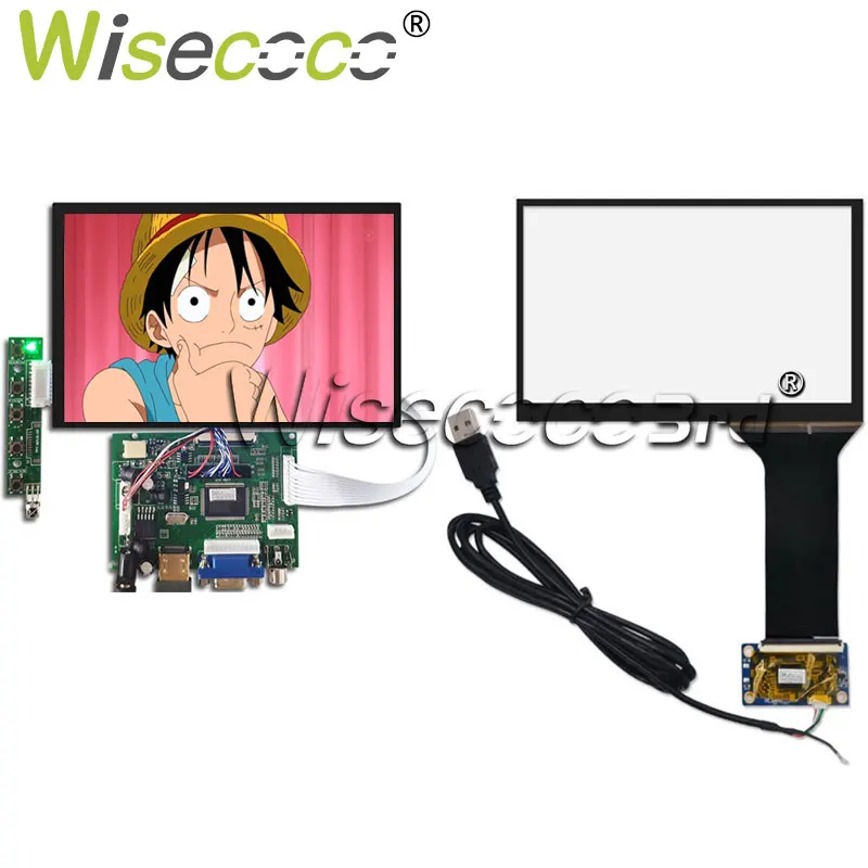 Touchscreen 7 Inch 1280x800 IPS LCD Screen Display 400 Nits Brightness VGA AV  Controller Board Wisecoco Displays