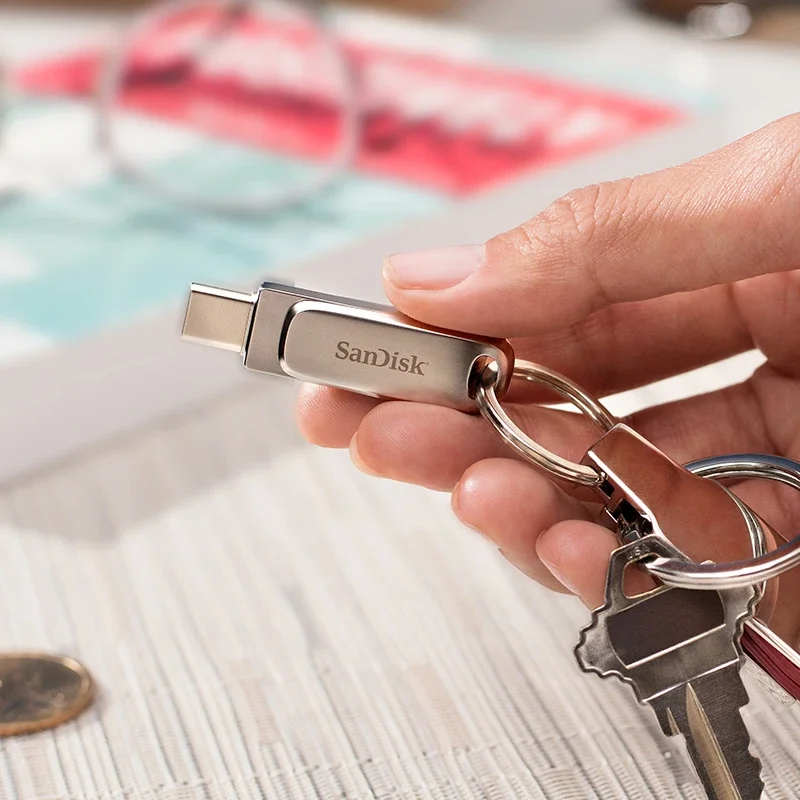 SDDDC4 USB 3.2 Gen 1 محرك فلاش 64 جيجابايت نوع C 512 جيجابايت بندريف 256 جيجابايت 128 جيجابايت 32 جيجابايت هاتف معدني نوع C OTG محرك فلاش 1 تيرا بايت محرك القلم