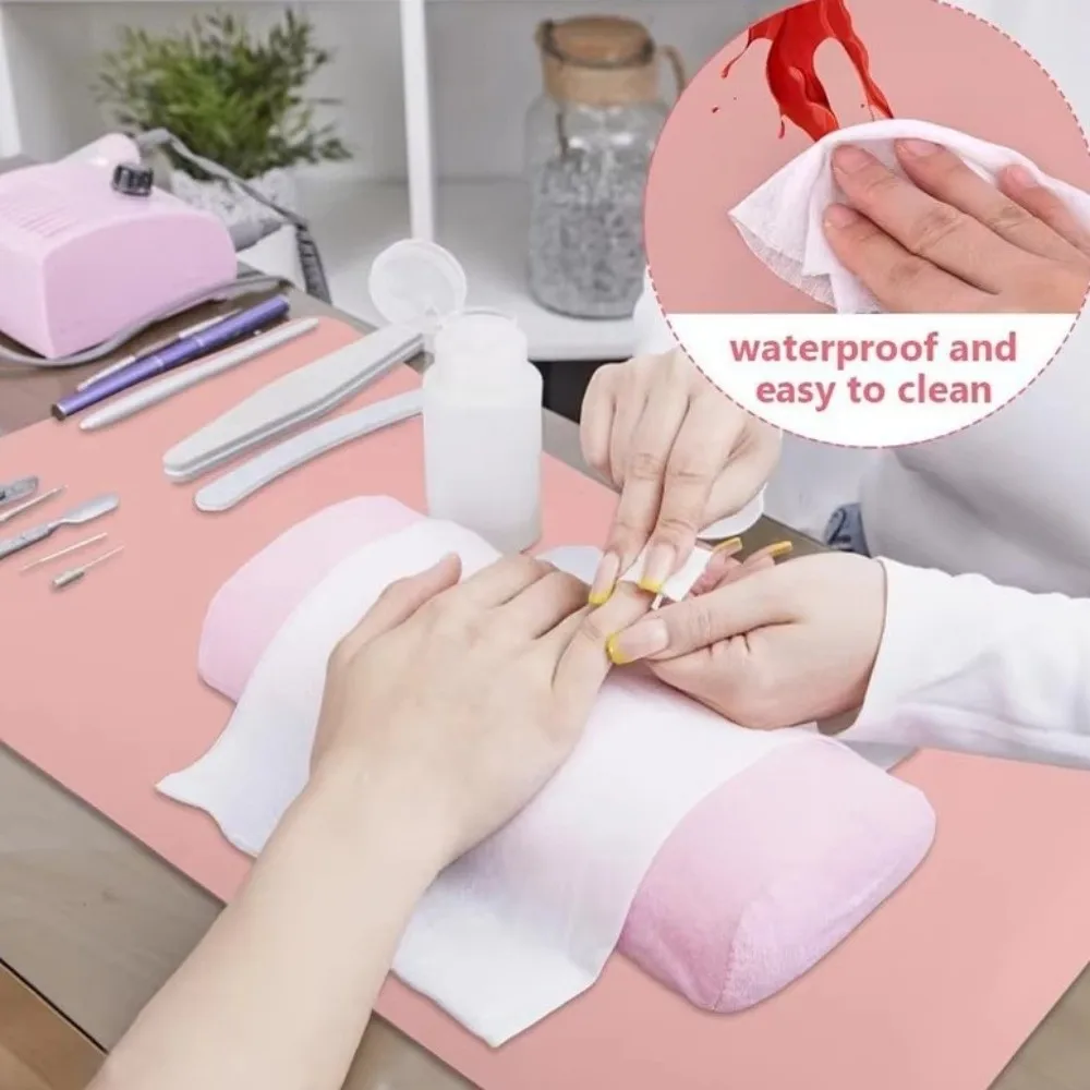 PU Leather Double Side Desk Mat Anti-Slip Soft Foldable Mouse Pad Collapsible Waterproof Nail Art Table Mat Gaming Desk