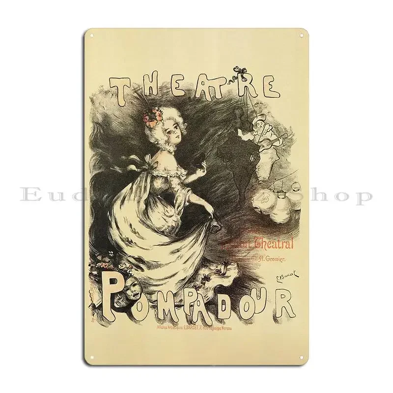 Vintage 1898 French Theatre Advertising Metal Sign Living Room Printed Cinema Party Wall Plaque Tin Sign Poster