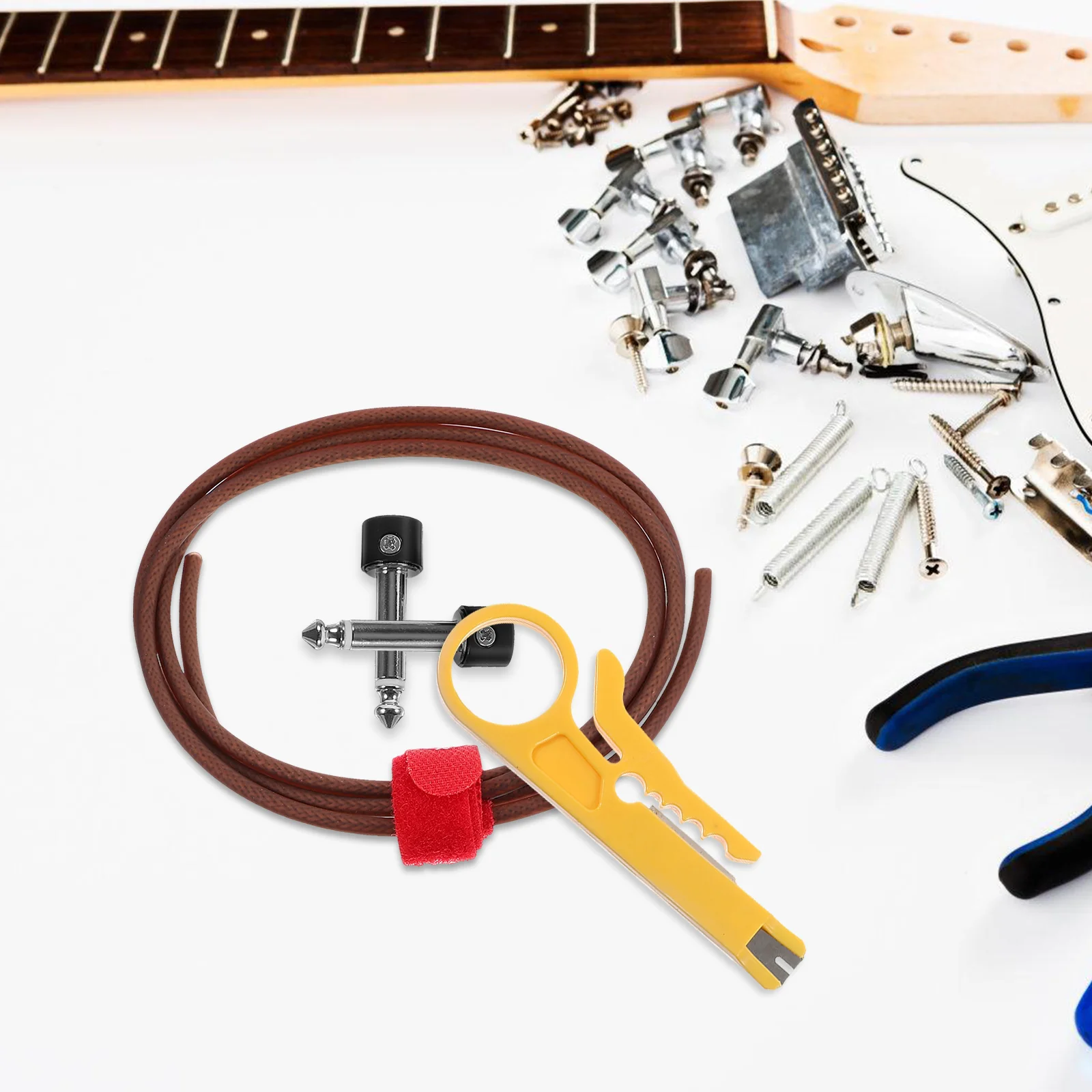 

1 Set Guitar Patch Cable Metal Noise Reduction Effect Pedal Cord For Electric Bass Folk Guitar Instrument Stage Performance