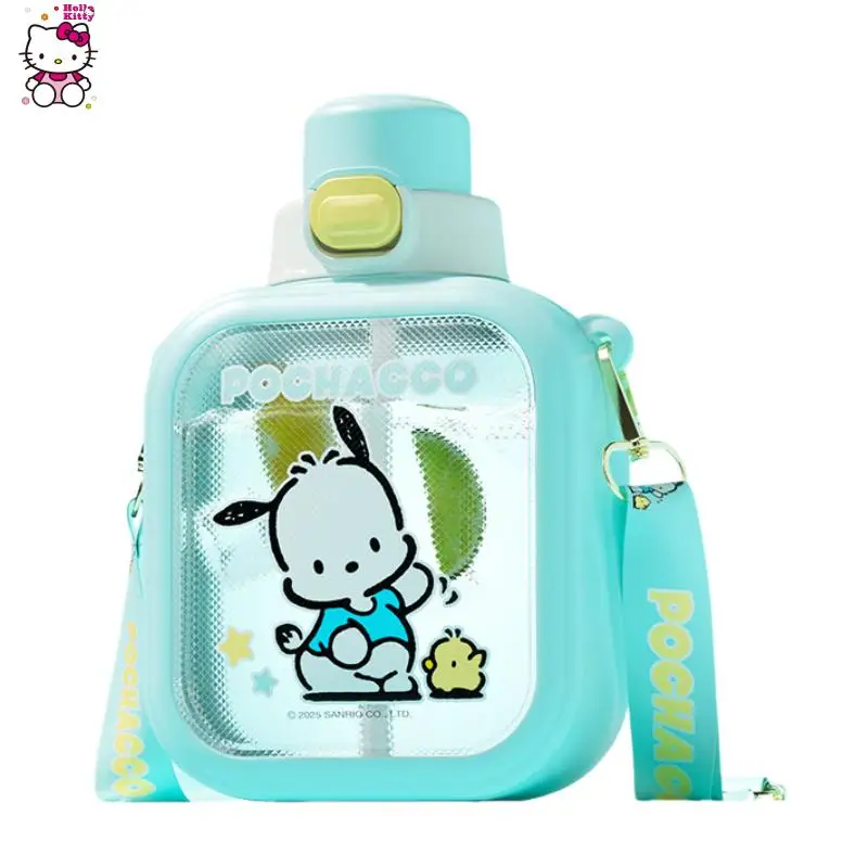 Sanrio crianças kuromi copo de água estudante 700ml grande capacidade personagem dos desenhos animados copo de água bonito kawaii simples copo de palha