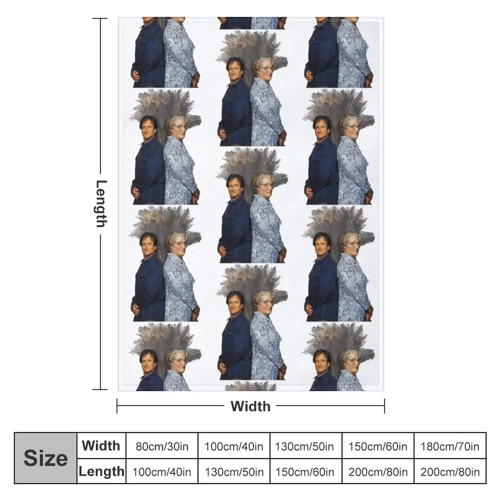Robin Williams Mrs Doubtfire Funny Poster Men_s Basic Short Sleeve T-Shirt Throw Blanket Luxury Designer Sofas Flannels Blankets