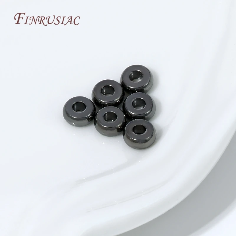 Black Plated Flat Donut Spacer Beads Smooth Round Washer Metal Spacers For DIY Bracelet Necklace Jewelry Making Findings