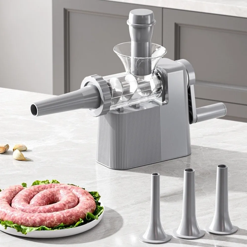 

With 4 Tubing Units Manual Sausage Stuffer Homemade Large Capacity Sausage Maker Efficient Plastic Meat Grinder Filling Maker
