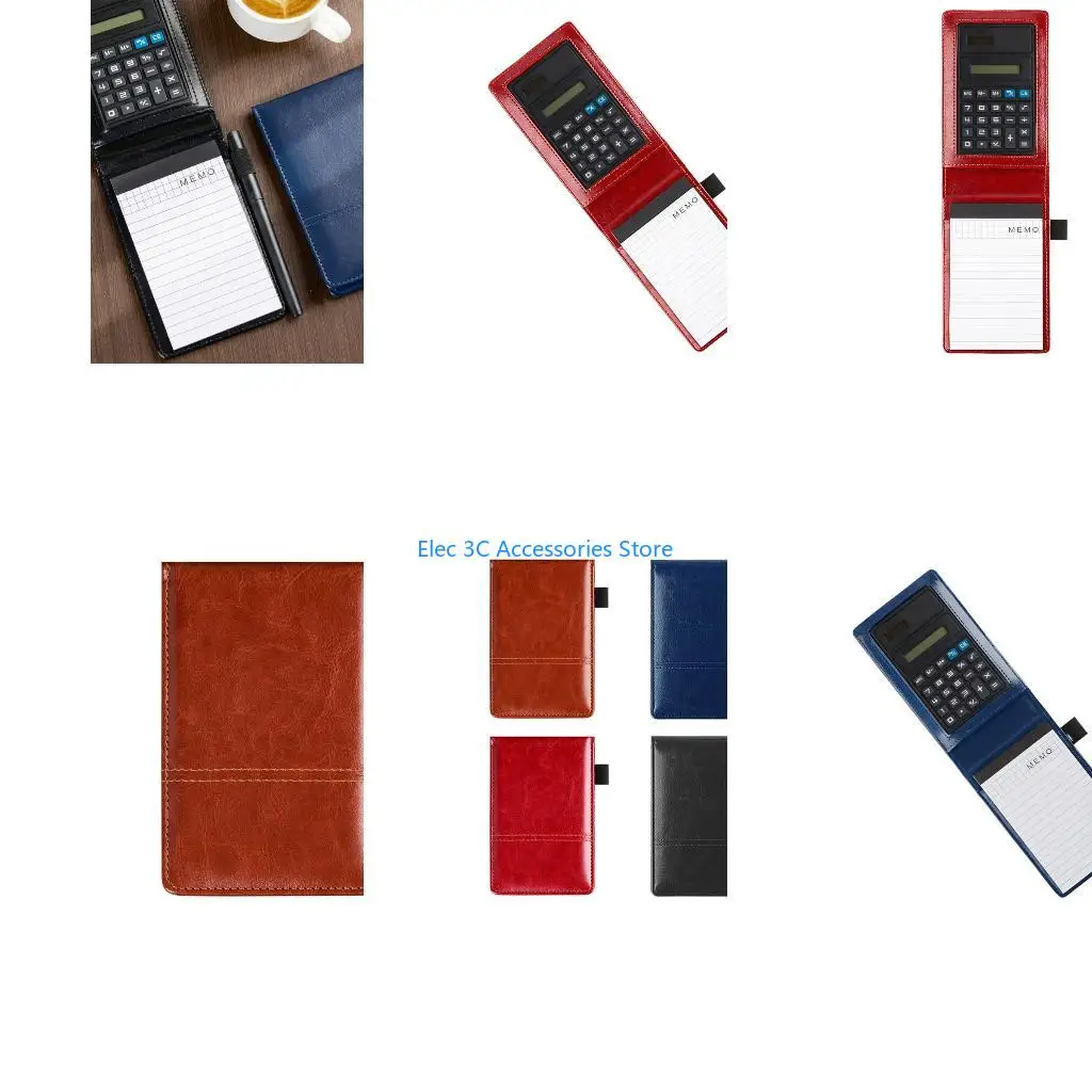 Y51A Leather Personals Organizers Binders Cover Including Calculator & Clipboard